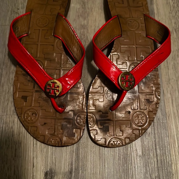 Tory Burch red leather sandals - Picture 5 of 6